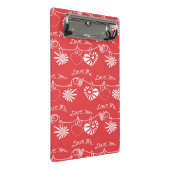 Valentinstag-Hintergrund Mini Klemmbrett (Schrägansicht)