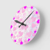 Valentinstag-Hintergrund Runde Wanduhr (Winkel)