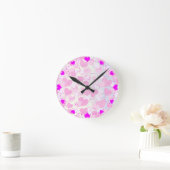 Valentinstag-Hintergrund Runde Wanduhr (Zuhause)