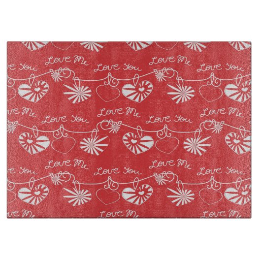 Valentinstag-Hintergrund Schneidebrett (Vorderseite)