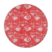 Valentinstag-Hintergrund Schneidebrett (Vorderseite)