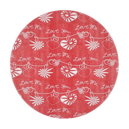 Valentinstag-Hintergrund Schneidebrett (Vorderseite)