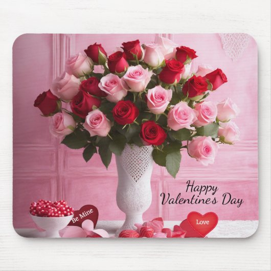 Valentinstag Hinzufügen benutzerdefinierter Textze Mousepad (Vorne)
