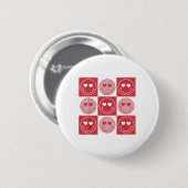 Valentinstag Hippie Groovy Smile Face Herzchen Che Button (Vorne & Hinten)