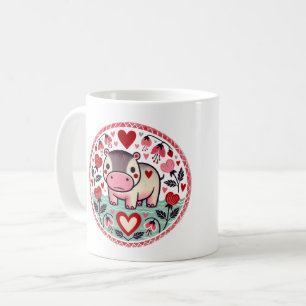 Valentinstag Hippo Hippopotamus Kaffeetasse