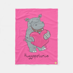 Valentinstag Hippo Niedliche Kinder Fleecedecke