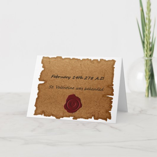 Valentinstag Historischer Herkunftsausweis Feiertagskarte (Vorderseite)