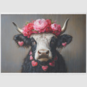 Valentinstag Hochland Kuh rustikale Decoupage Seidenpapier (Vorderseite)