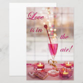 Valentinstag Hochzeit Liebe Champagner Briefpapier (Vorne/Hinten)