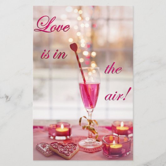 Valentinstag Hochzeit Liebe Champagner Briefpapier (Vorderseite)