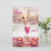 Valentinstag Hochzeit Liebe Champagner Briefpapier (Stehend Vorderseite)