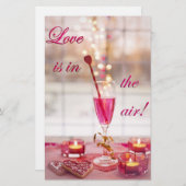 Valentinstag Hochzeit Liebe Champagner Briefpapier (Vorne/Hinten)