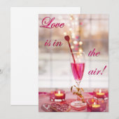 Valentinstag Hochzeit Liebe Champagner Feiertagskarte (Vorne/Hinten)