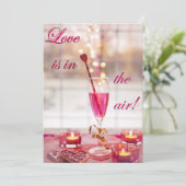 Valentinstag Hochzeit Liebe Champagner Feiertagskarte (Stehend Vorderseite)