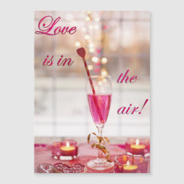 Valentinstag Hochzeit Liebe Champagner Magnetkarte