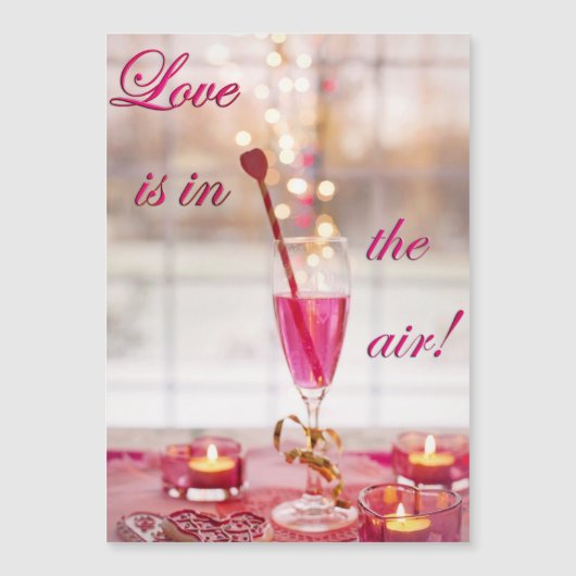 Valentinstag Hochzeit Liebe Champagner Magnetkarte (Vorderseite)