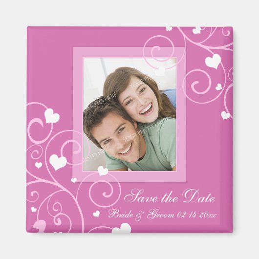 Valentinstag Hochzeit Speichern Sie das Date Foto  Magnet (Vorne)