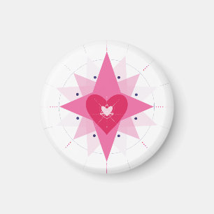 Valentinstag-Hochzeits-Herz-Illustration-Magnet Magnet