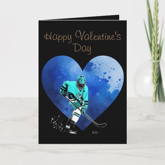 Valentinstag Hockey Grußkarte Karte (Vorderseite)
