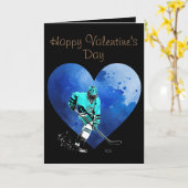 Valentinstag Hockey Grußkarte Karte (Gelbe Blume)