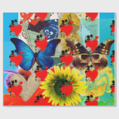 Valentinstag HÖREN UND BLUME Wrapping Paper Geschenkpapier (Flach)