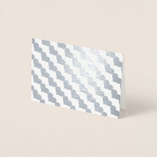 Valentinstag Hörmuster in Silberfolie Folienkarte (Vorderseite)