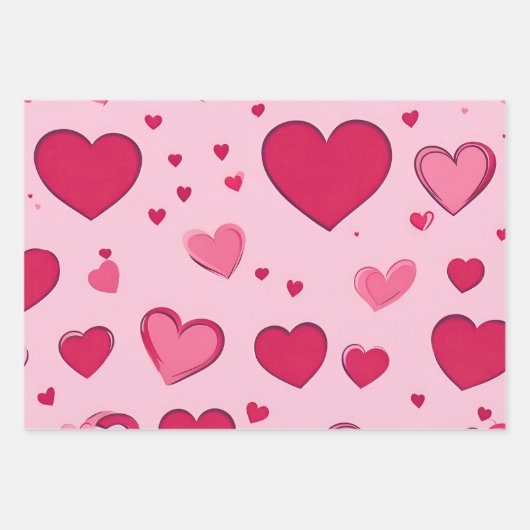 Valentinstag Hörpapier 01 Geschenkpapier Set (Vorderseite)
