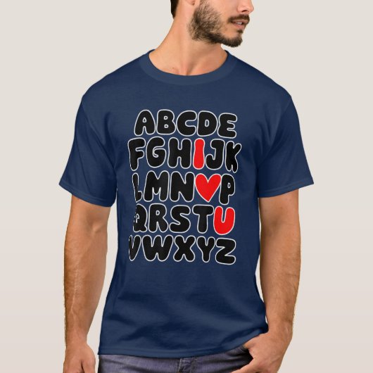 Valentinstag Hört Lehrer Alphabet lernen T-Shirt (Vorderseite)