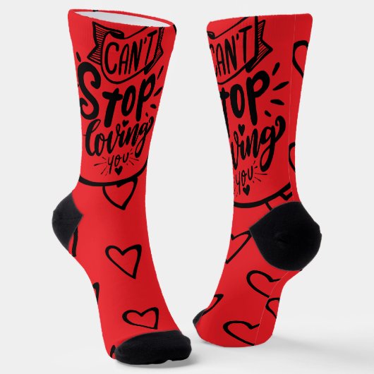 Valentinstag hört rotes schwarzes Zitat Socken (Gewinkelt)