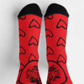 Valentinstag hört rotes schwarzes Zitat Socken (Oben)