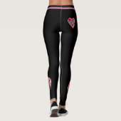 Valentinstag Hört schwarze Leggings Yoga Pants (Rückseite)