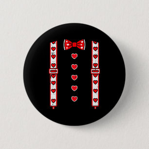 Valentinstag Hosenträger Fliege Herzen Süße Jungen Button