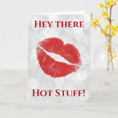 Valentinstag Hot Stuff Lips Kiss Karte (Gelbe Blume)