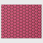 Valentinstag hübsch Pink Hearts Geschenkpapier (Flach)