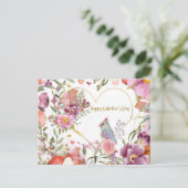 Valentinstag Hübsche Vogelwelt Postkarte (Stehend Vorderseite)