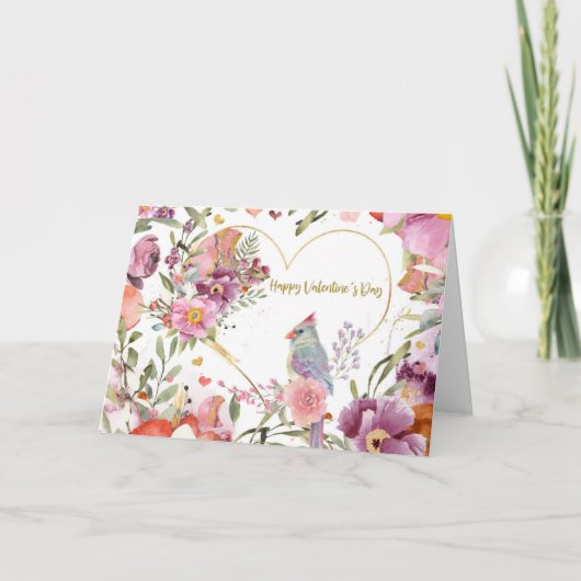 Valentinstag Hübscher Vogel Feiertagskarte (Vorderseite)