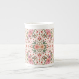Valentinstag, hübsches rosa Blumenmuster  Porzellantasse