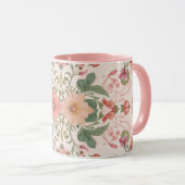 Valentinstag, hübsches rosa Blumenmuster Tasse (VorderseiteRechts)
