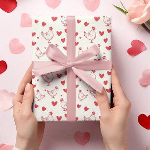 Valentinstag Hühnerherz Liebe Geschenkpapier