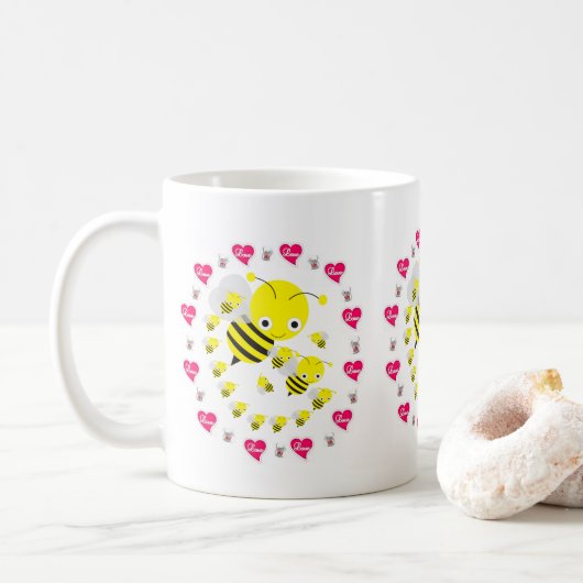 Valentinstag Hummelmäuse Tasse (Mit Donut)