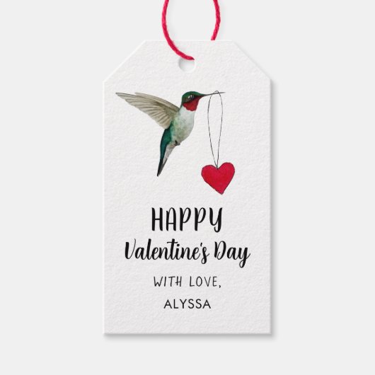 Valentinstag Hummingvogel Geschenkanhänger (Vorderseite)