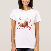 Valentinstag Hund Foto T-Shirt (Vorderseite)