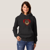 Valentinstag Hund Herz Hoodie (Vorne ganz)