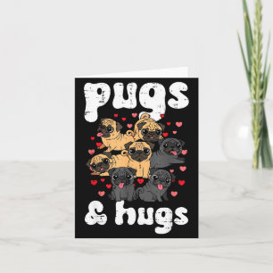 Valentinstag Hund Pug Und Umarmen Süßer Welpe Männ Karte