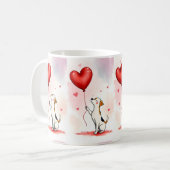 Valentinstag-Hund rote Herzen Tassen (Vorderseite Links)