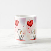 Valentinstag-Hund rote Herzen Tassen (Mittel)