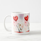Valentinstag-Hund rote Herzen Tassen (Links)