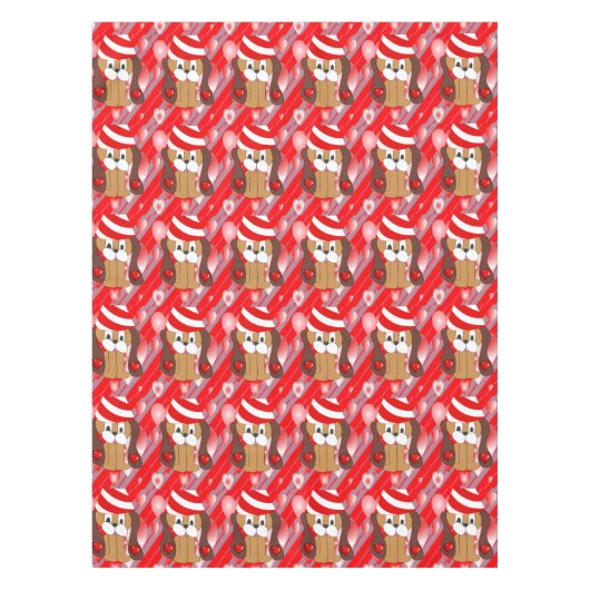 Valentinstag Hund Tischdecke (Vorderseite)