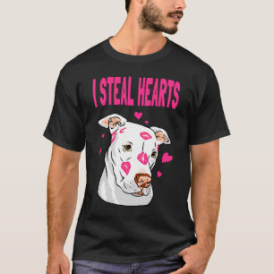 Valentinstag Hunde Herz Kiss Lips Bull Terrier T-Shirt