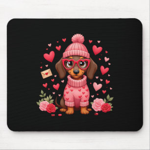Valentinstag Hundemama Valentine Dachshund Hund Wi Mousepad